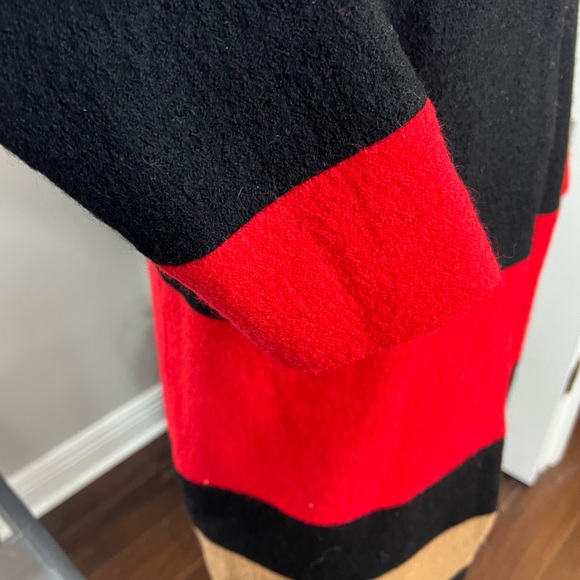 Chicos 100% Striped Colorblock Wool Pea Coat Size S - Picture 9 of 14